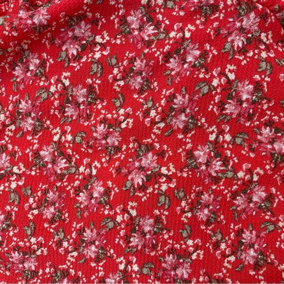 Free People all my love  medium red ditsy floral mini true wrap dress - Picture 5 of 10